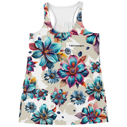 Racerback Tank Top Blue lagoon-Timeless Flowers