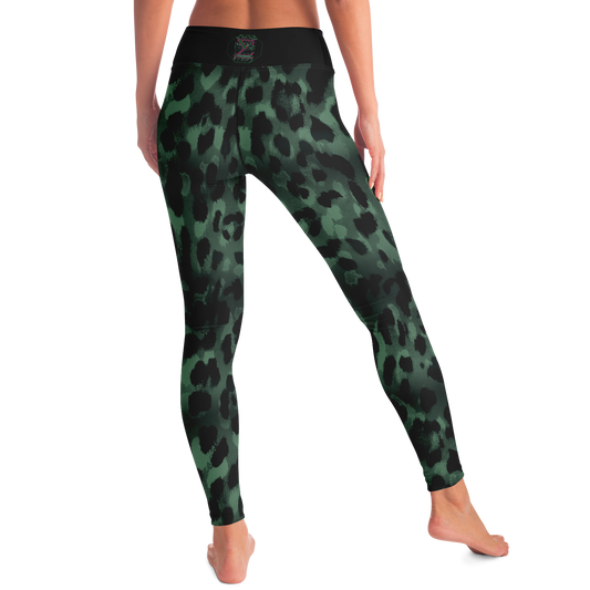 Yoga Leggings - Wild Aina-Green Sigma