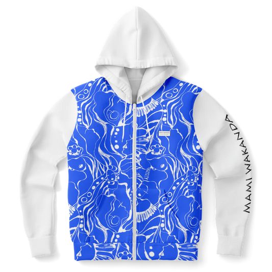 Athletic Zip-Up Hoodie-Blue Face-Zahra