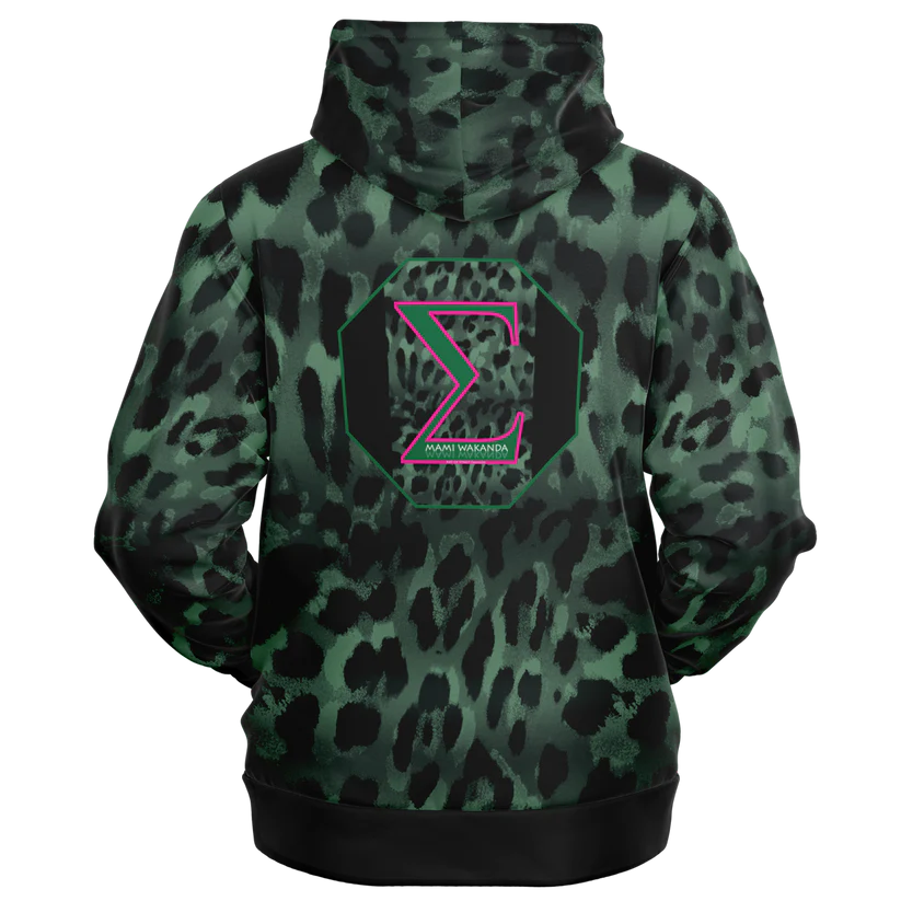 Athletic Zip-Up Hoodie-Green Sigma-Wild Aina