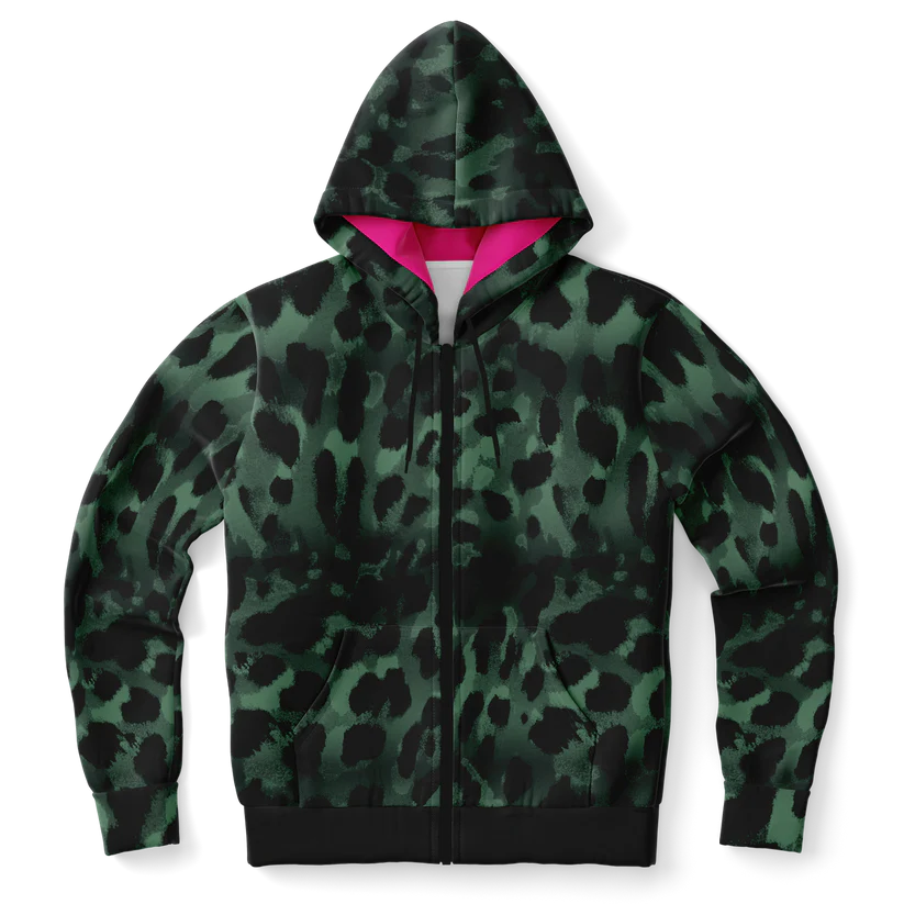 Athletic Zip-Up Hoodie-Green Sigma-Wild Aina