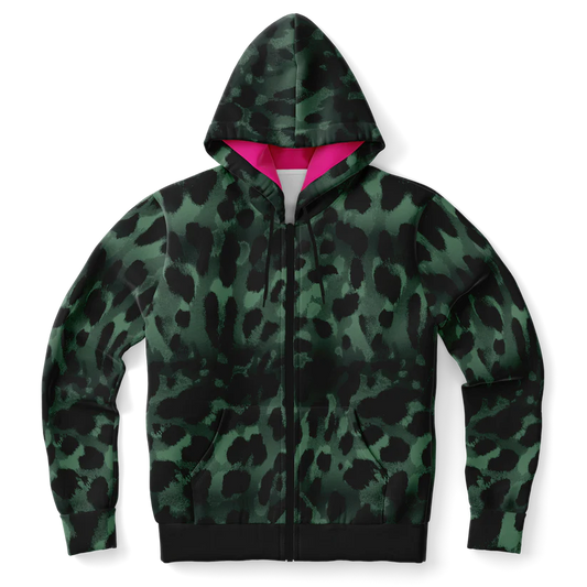 Athletic Zip-Up Hoodie-Green Sigma-Wild Aina