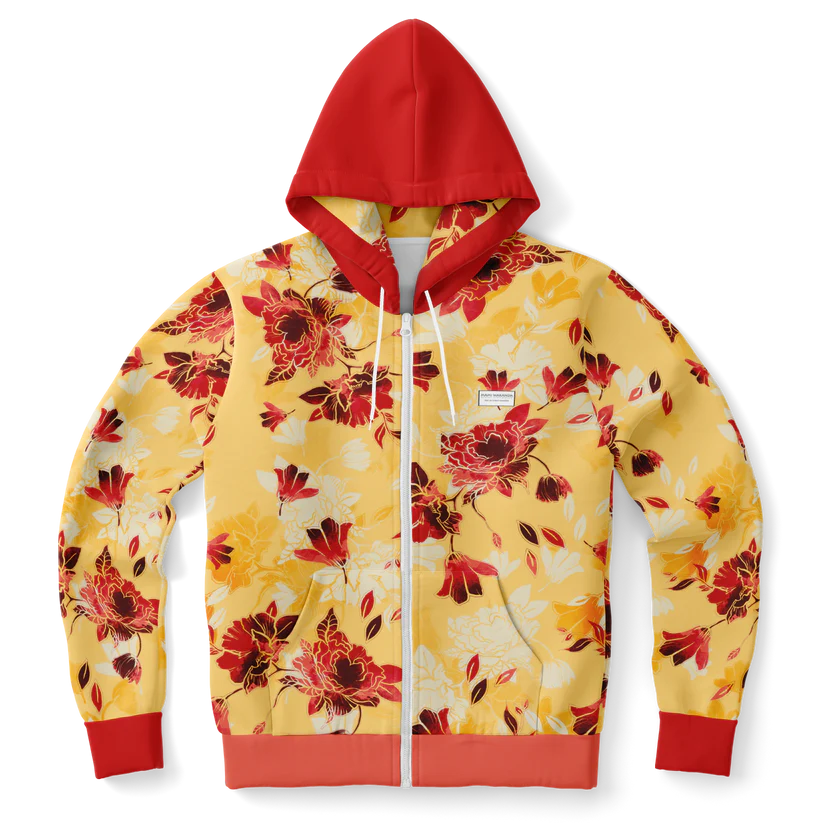 Athletic-Zip-Up-Hoodie-Red-Bloom-Timeless-Florals-gang-street-style-fashion