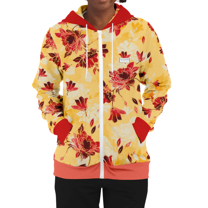 Athletic-Zip-Up-Hoodie-Red-Bloom-Timeless-Florals-gang-street-style-fashion 5