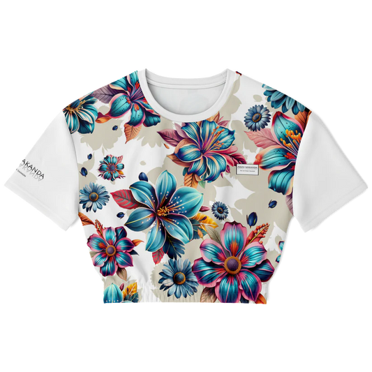 Fashion Cropped Sweatshirt Blue Lagoon-Timeless Florals