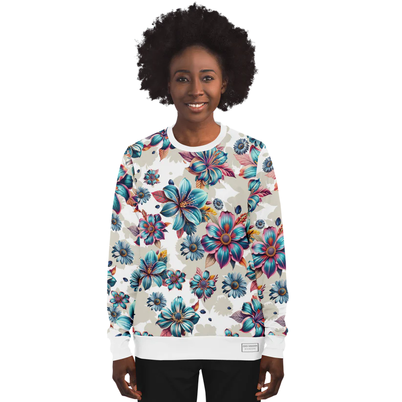 Fashion Sweatshirt Blue Lagoon-Timeless Florals