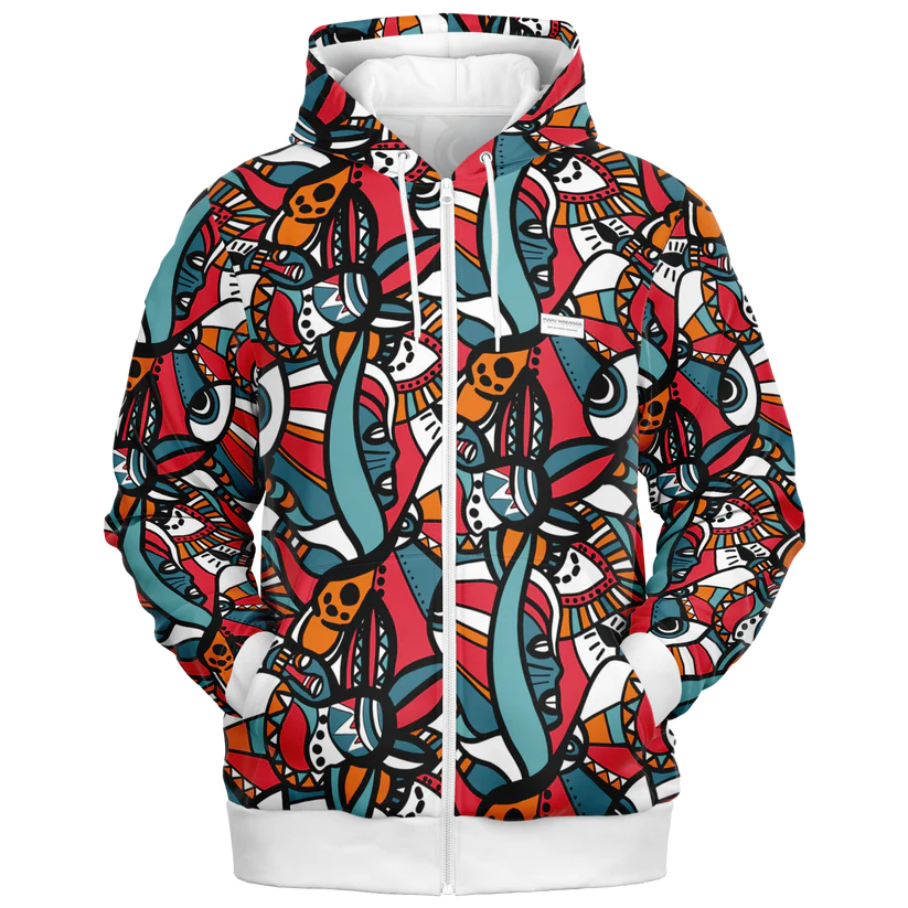 Fashion Zip-Up Hoodie Fire-Zahra