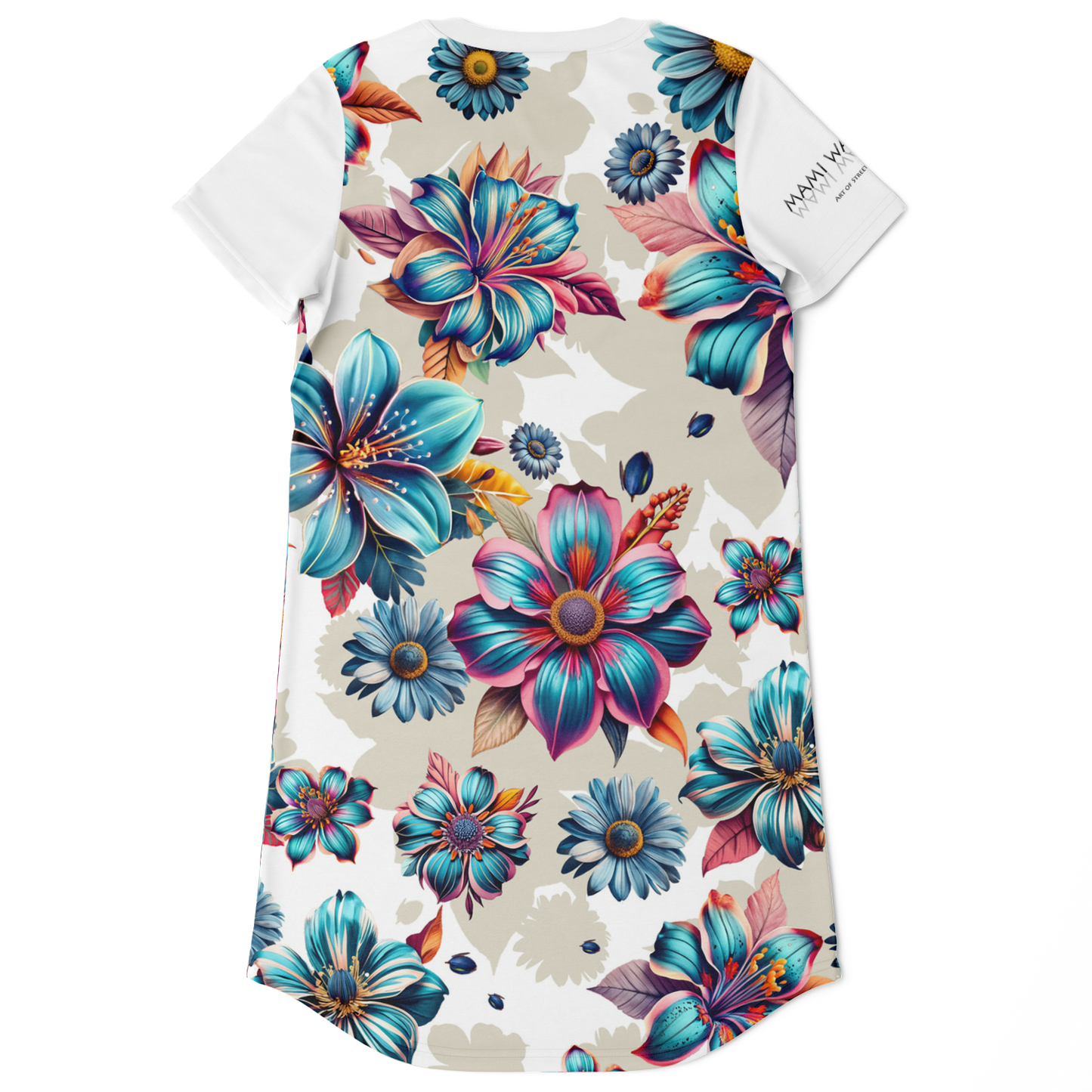 T-Shirt-Dress-Blue-lagoon-Timeless-Florals-gang-street-style-fashion 2