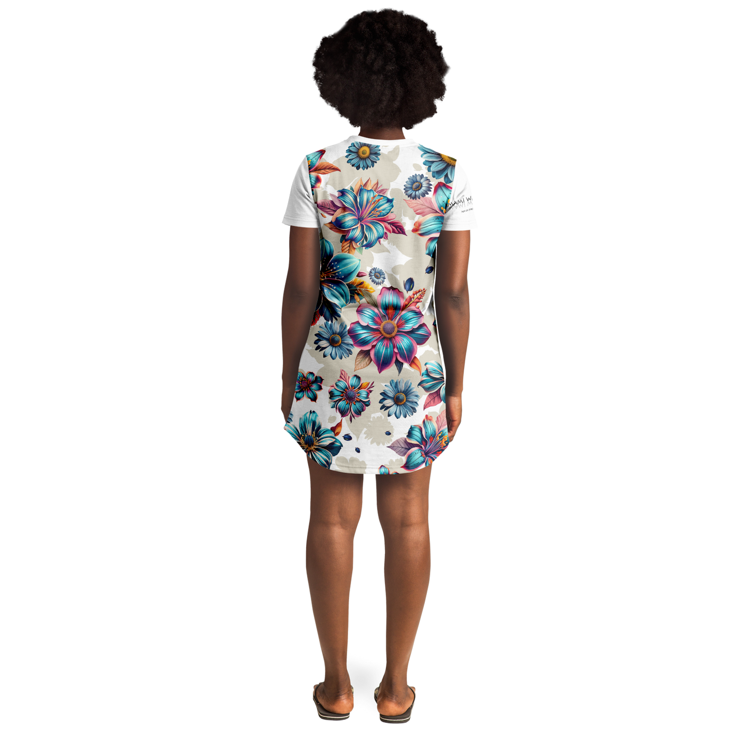 T-Shirt-Dress-Blue-lagoon-Timeless-Florals-gang-street-style-fashion 4