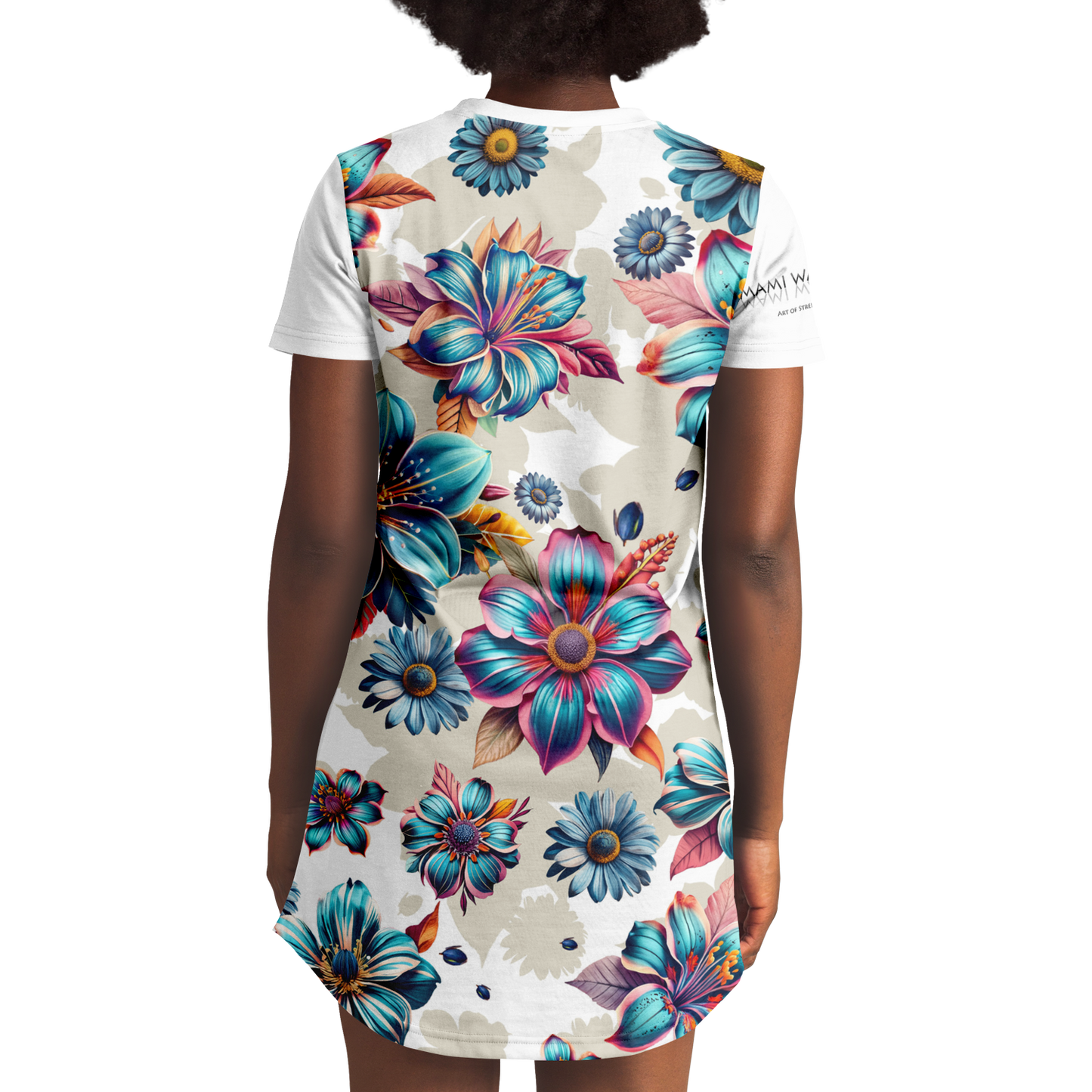 T-Shirt-Dress-Blue-lagoon-Timeless-Florals-gang-street-style-fashion 5