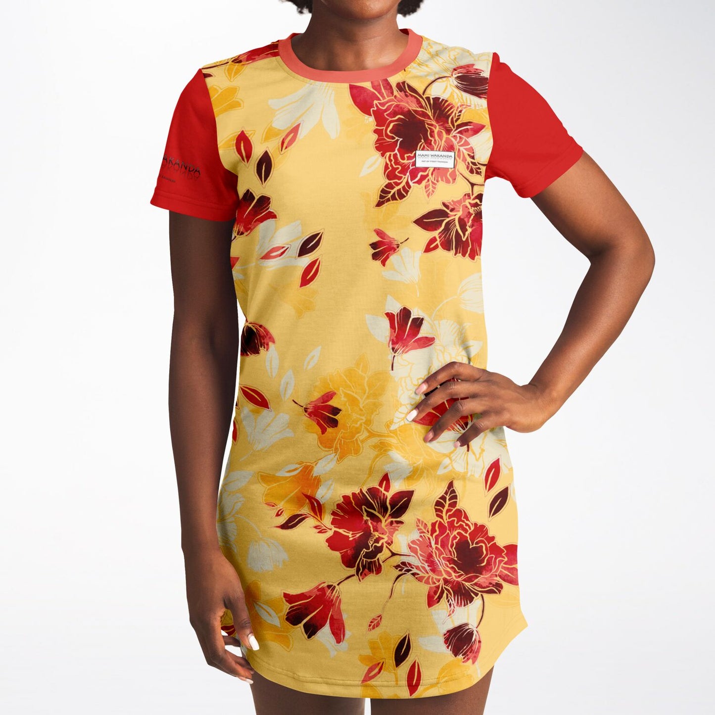 T-Shirt-Dress-Red-Bloom-Timeless-Florals-gang-street-style-fashion 2