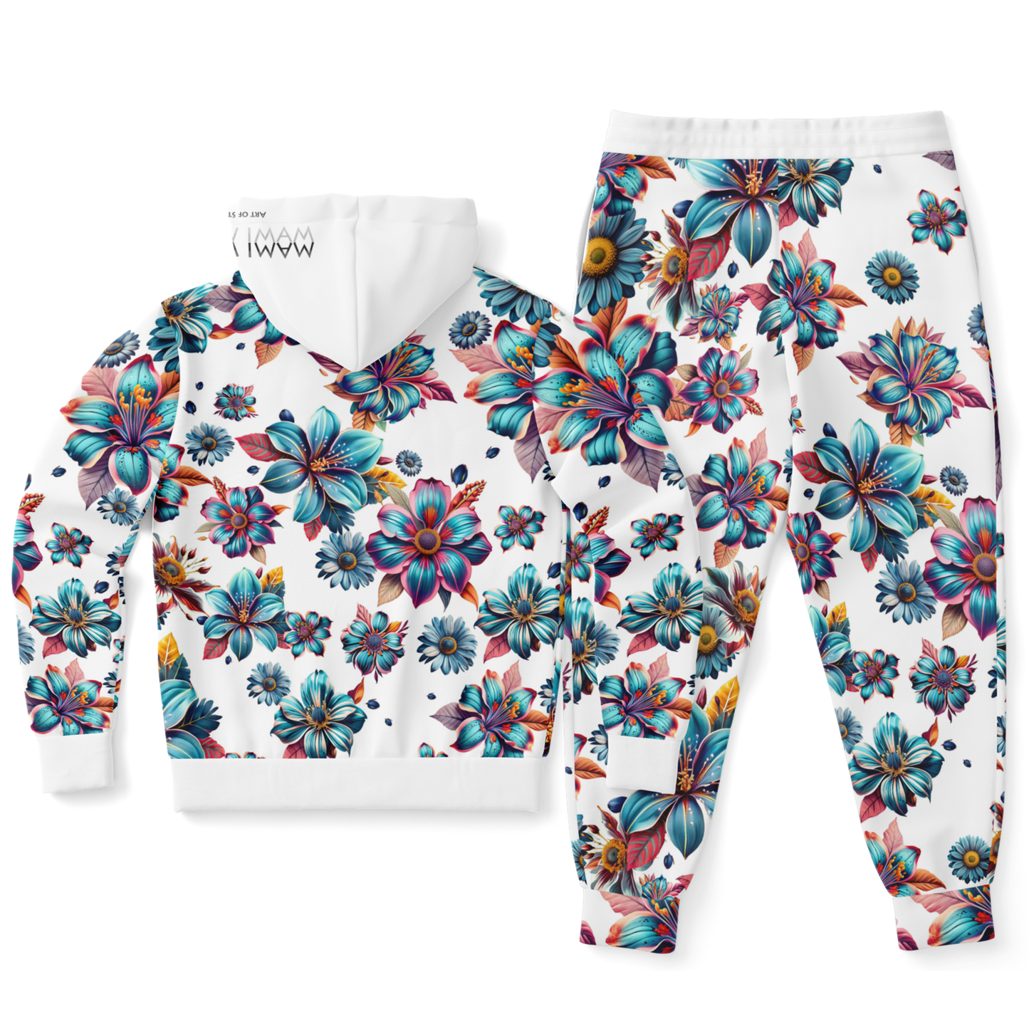 Fashion Ziphoodie & Jogger  Blue lagoon-Timeless Flowers