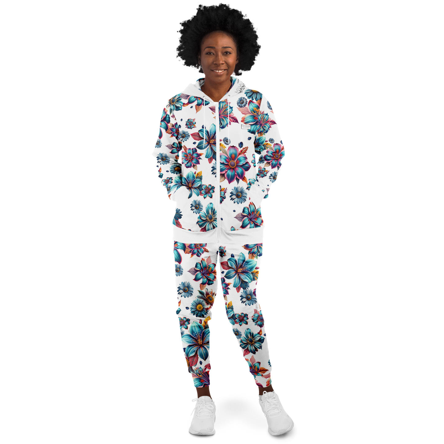 Fashion Ziphoodie & Jogger  Blue lagoon-Timeless Flowers